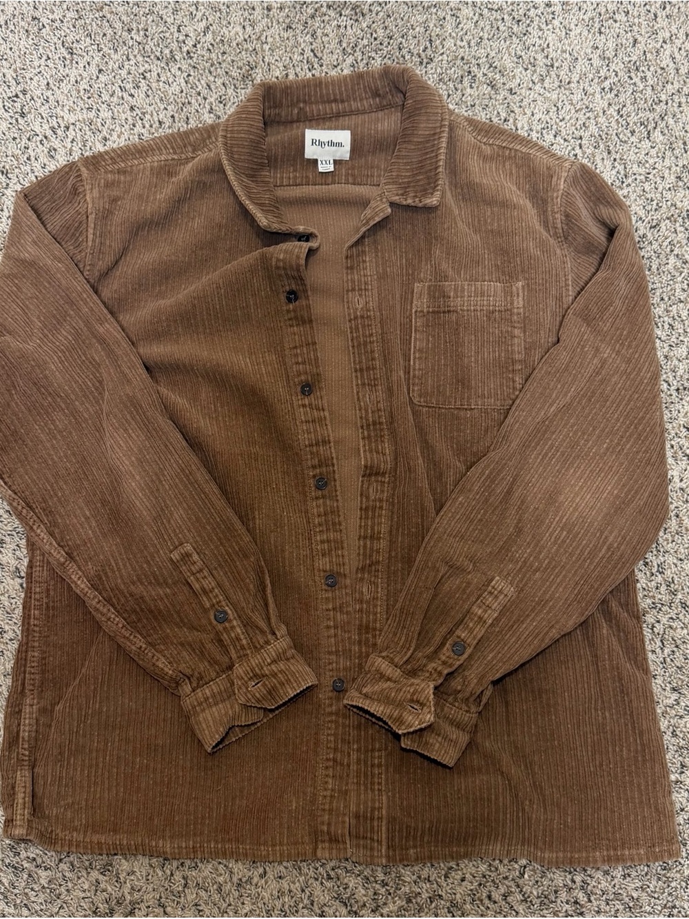 Rhythm. Men's Corduroy Shirt Jacket in Brown
